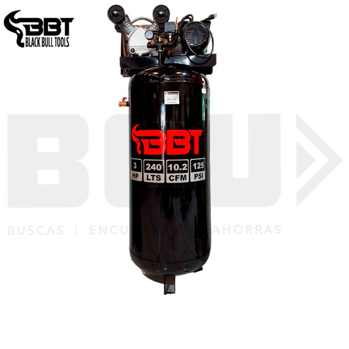 Compresor De Aire BBT | 240Litros | 60gl 3hp vertical 2 etapas